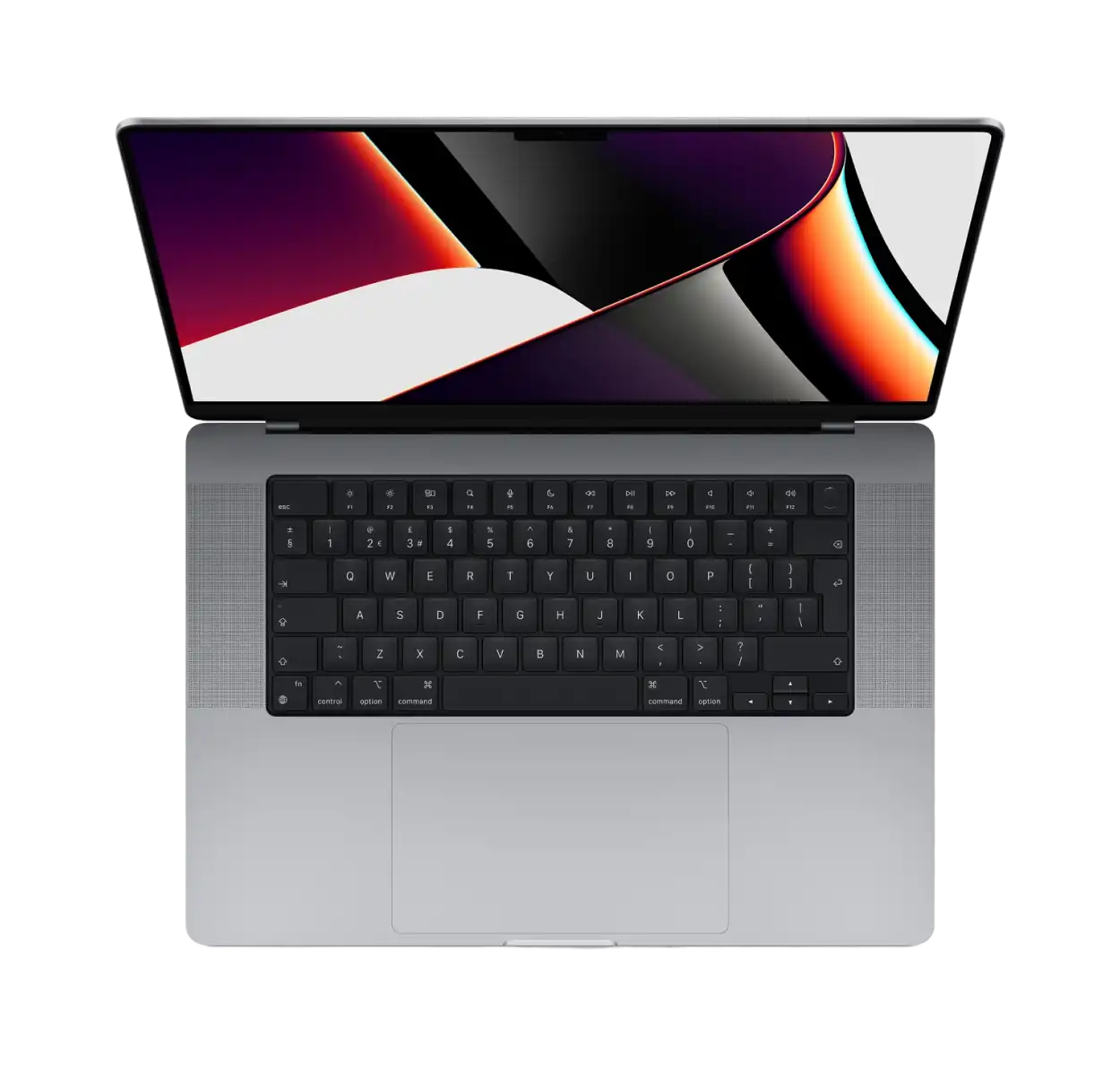 Top view of an Apple Macbook Pro 16 inch M1